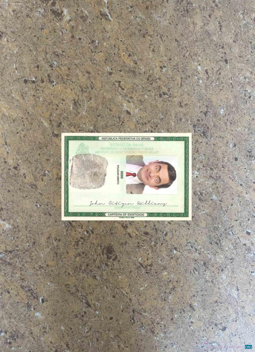 Download Brazil ID template (2008 2010) photolook FRONT Photoshop template